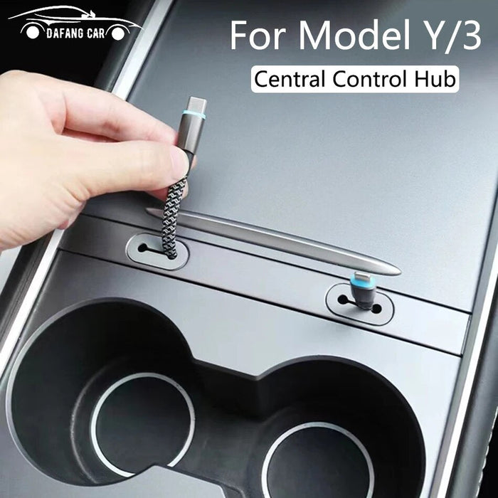 Tesla Model Y/3 Charging Hub 2017-2023 USB Cable Holder