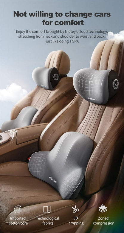 Car Seat Headrest and Car Lumbar Support Pillow Kit