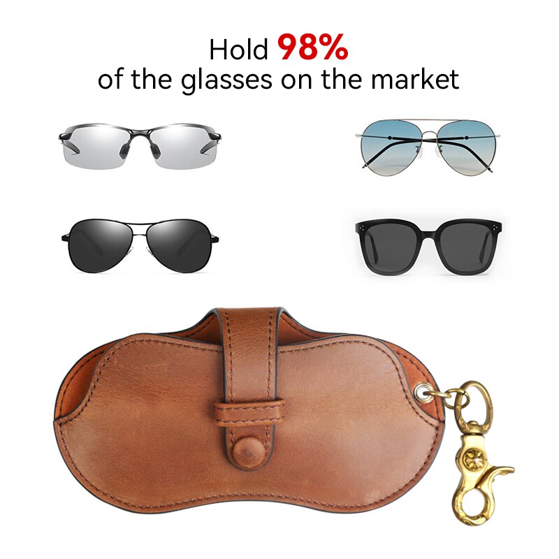 Étui à lunettes en cuir véritable fait main 
