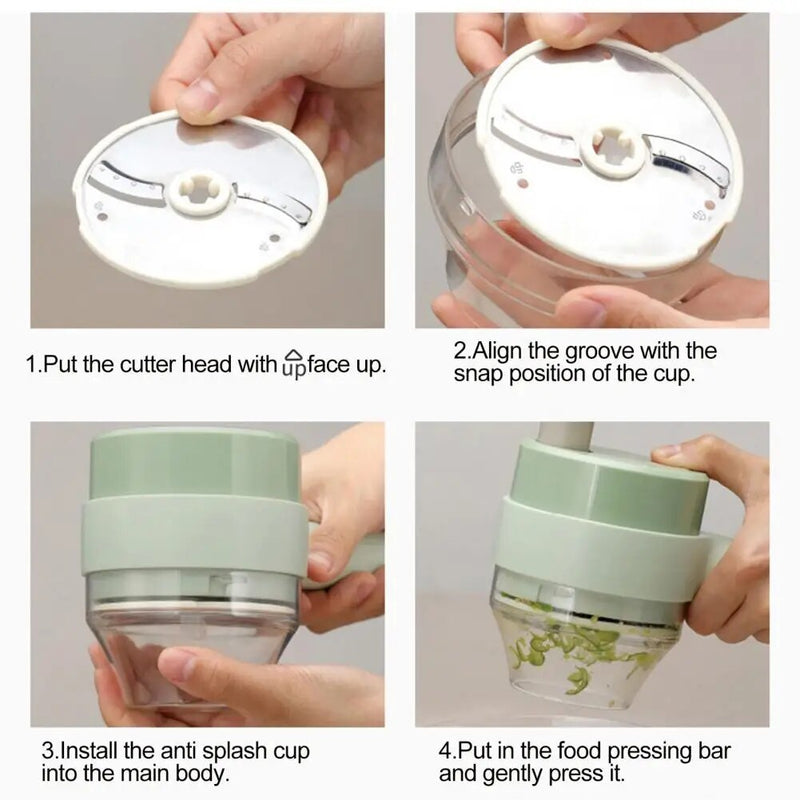 Ensemble de coupe-légumes électrique 4 en 1