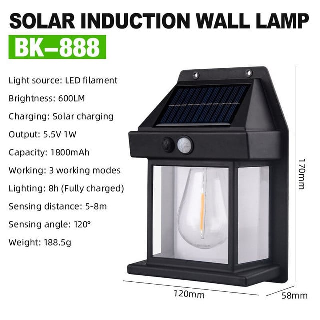 Nouvelle lampe murale solaire d'extérieur 2024