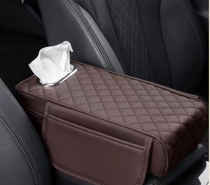 Car Armrest Seat Cushion With Tissue Box
