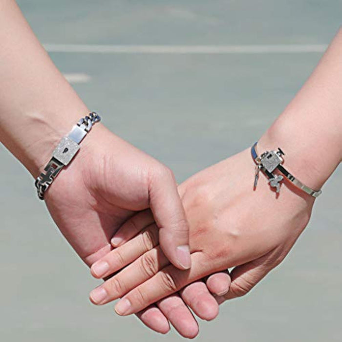 Bracelets Love Heart Key Lock