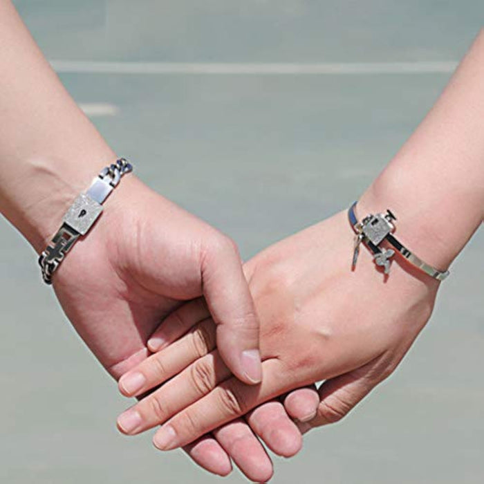 Bracelets Love Heart Key Lock