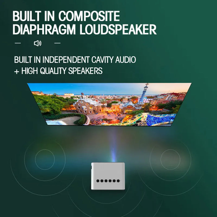 Mini Projector Wired Screen Mirroring IOS & Android Phone