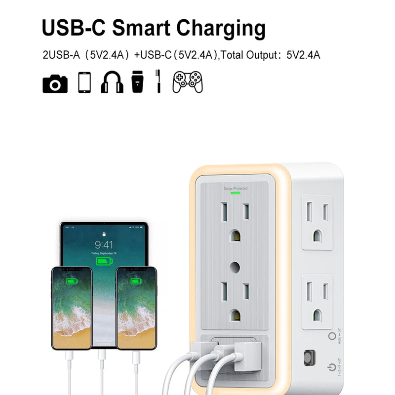 Multiprise parafoudre 9 en 1