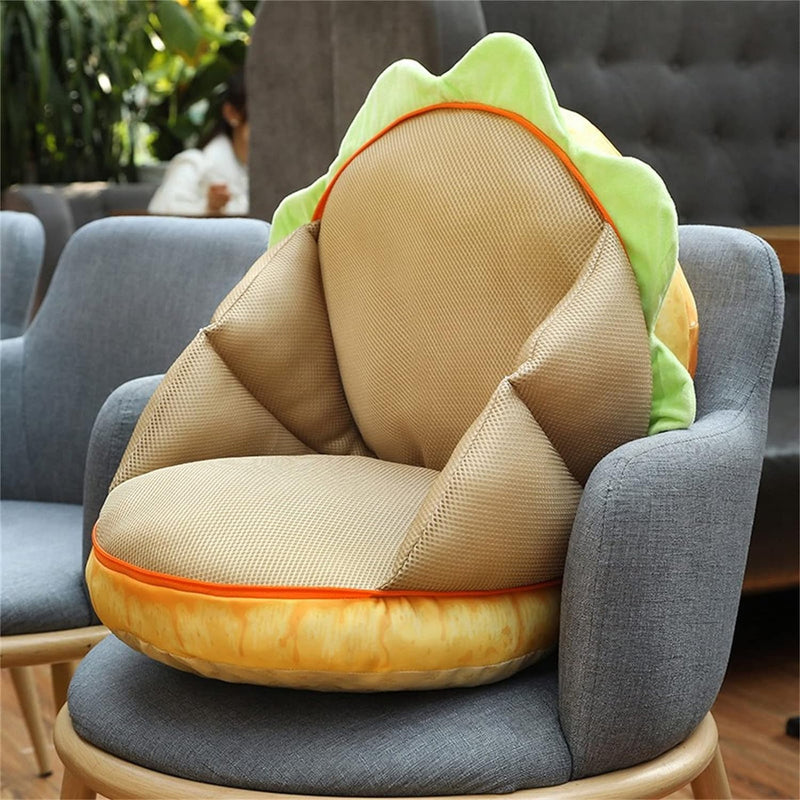 Coussin en peluche burger 3D simulé 