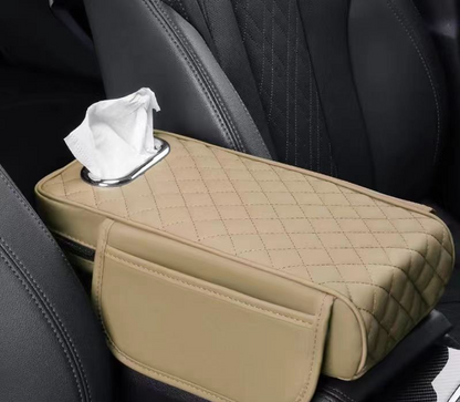 Car Armrest Seat Cushion With Tissue Box