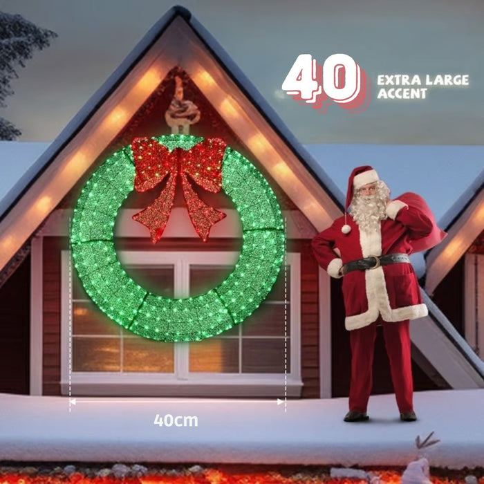 🎄 Pre-lit Large Christmas Wreath, Outdoor Christmas Wreath