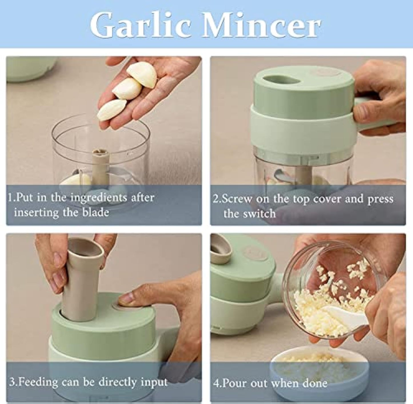 Ensemble de coupe-légumes électrique 4 en 1