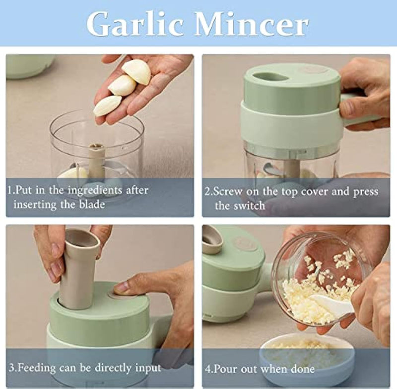 Ensemble de coupe-légumes électrique 4 en 1