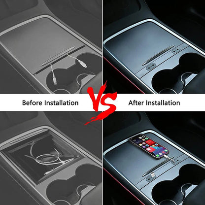 Support de câble USB pour station de charge Tesla Model Y/3 (2017-2023)