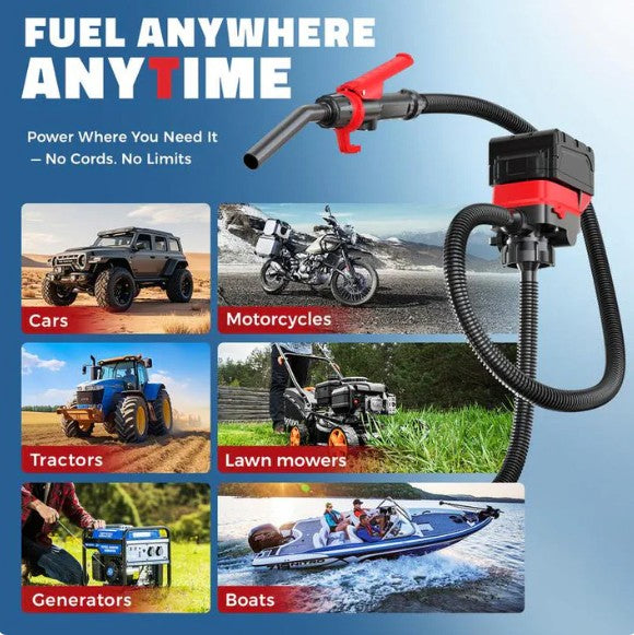 Cordless Fuel Transfer Pump Compatible with DeWalt 20V & Milwaukee 18V Batteries