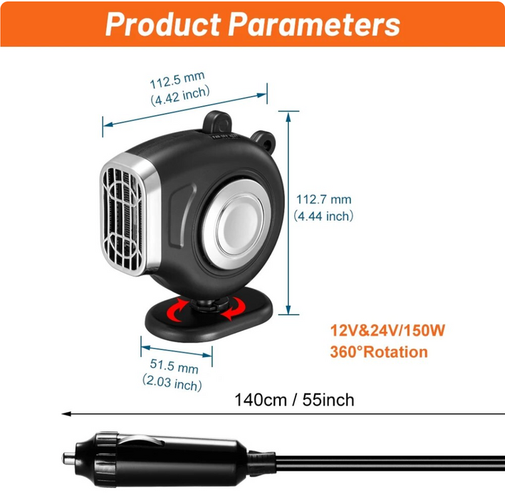 Mini Car Heater Fan