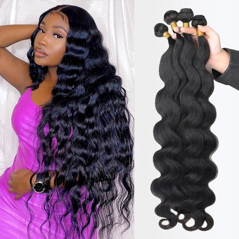 Cheveux humains ondulés