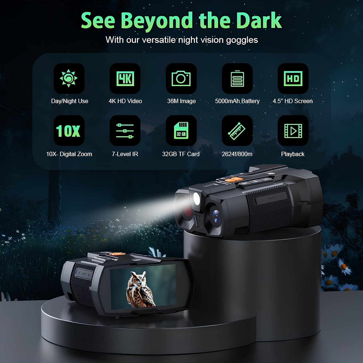 🔭📷4K Night Vision Binoculars 10X Camera Hight Definition Digital