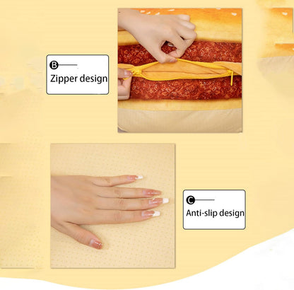 3D Simulation Plush Burger Pillow