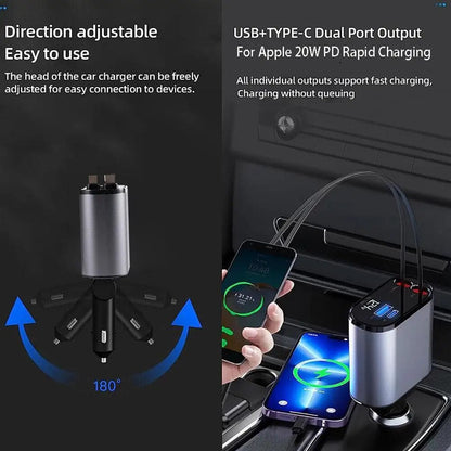 Chargeur de téléphone USB ultra rapide pour voiture