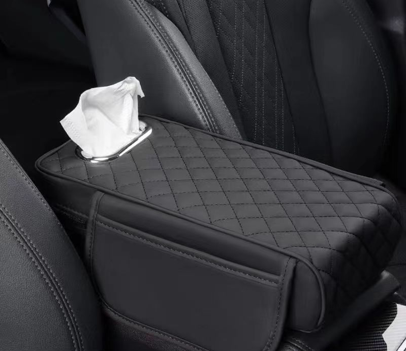 Car Armrest Seat Cushion With Tissue Box