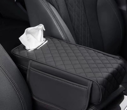 Car Armrest Seat Cushion With Tissue Box