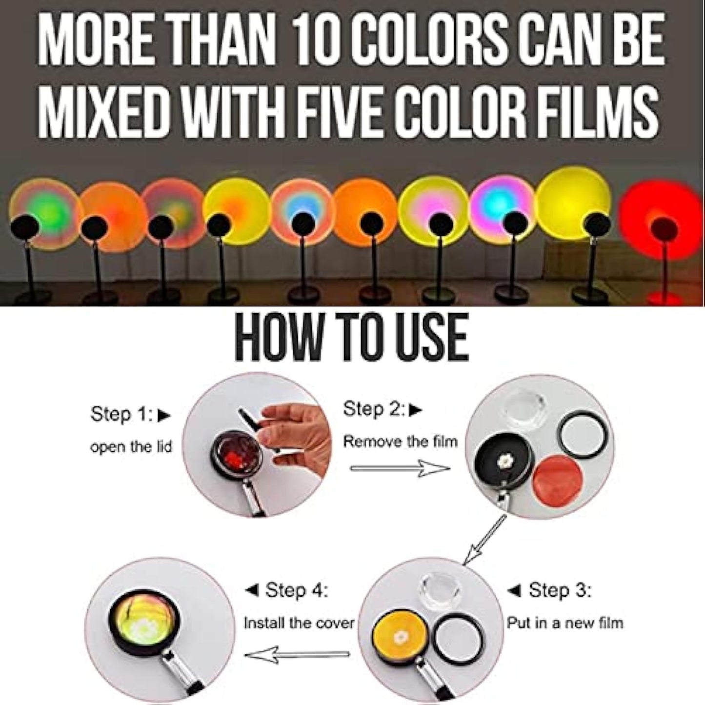 Projecteur de lampe de coucher de soleil 