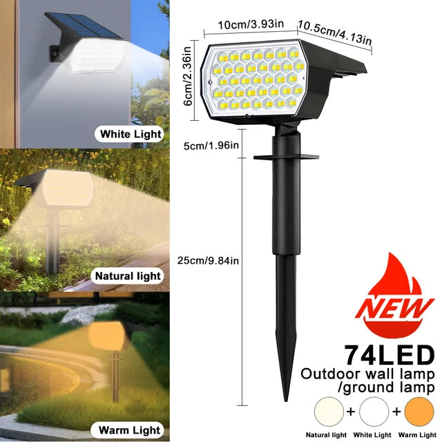72 LEDs Solar Spot Lights Outdoor Waterproof