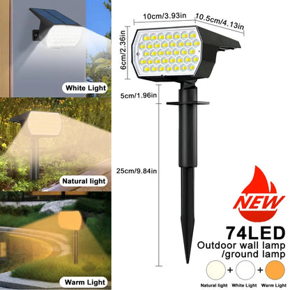 72 LEDs Solar Spot Lights Outdoor Waterproof
