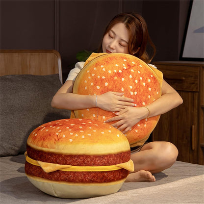 3D Simulation Plush Burger Pillow