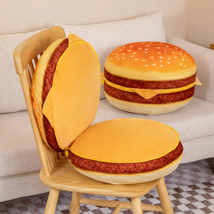 3D Simulation Plush Burger Pillow