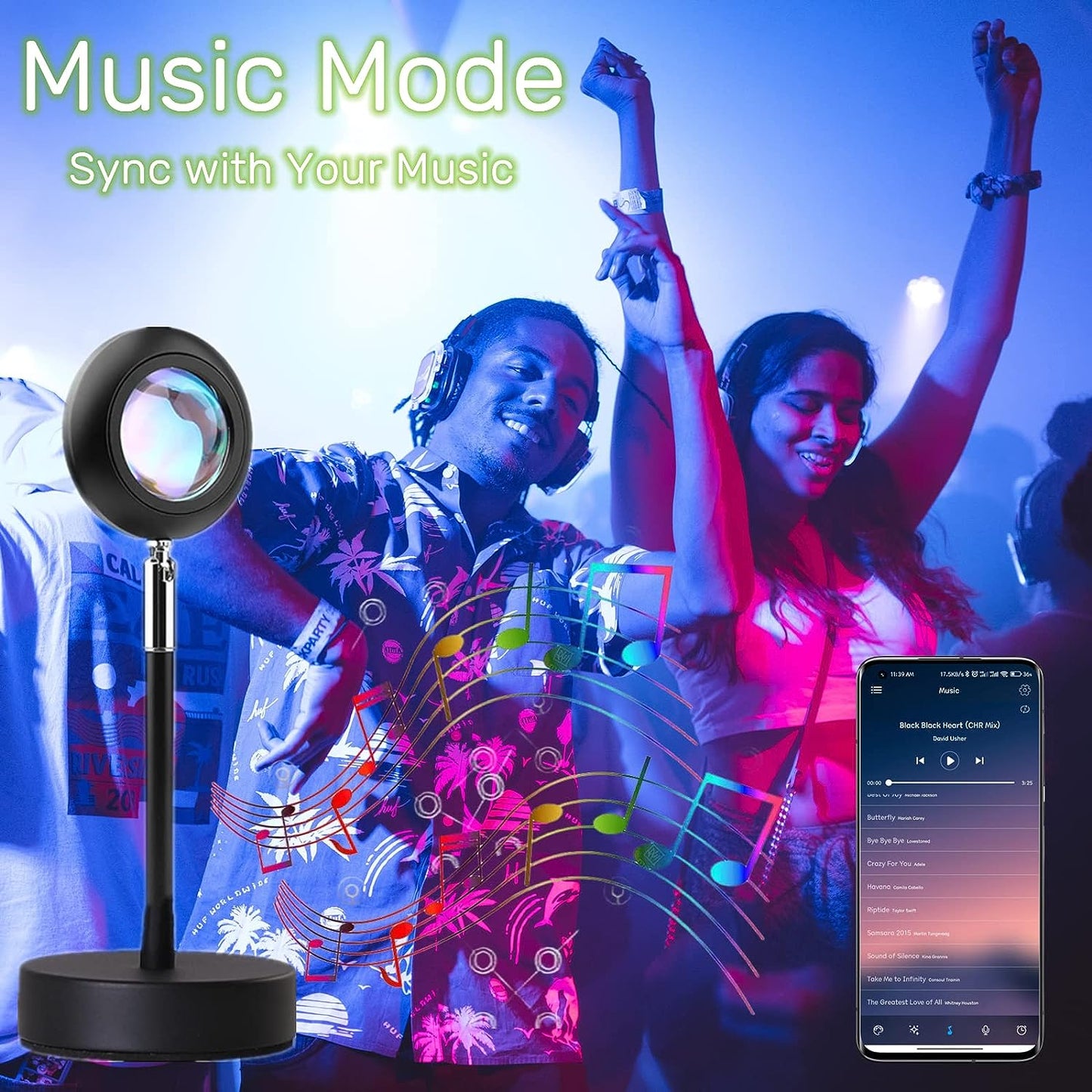 Projecteur de lampe de coucher de soleil 