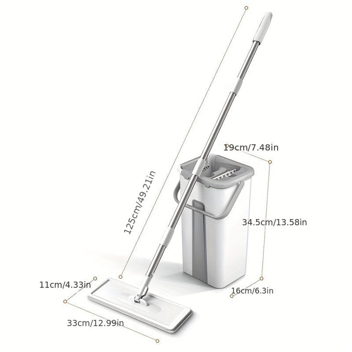 Magic Mop and Bucket Set for Home Floor Cleaning (one set includes 2 microfiber mop pads)