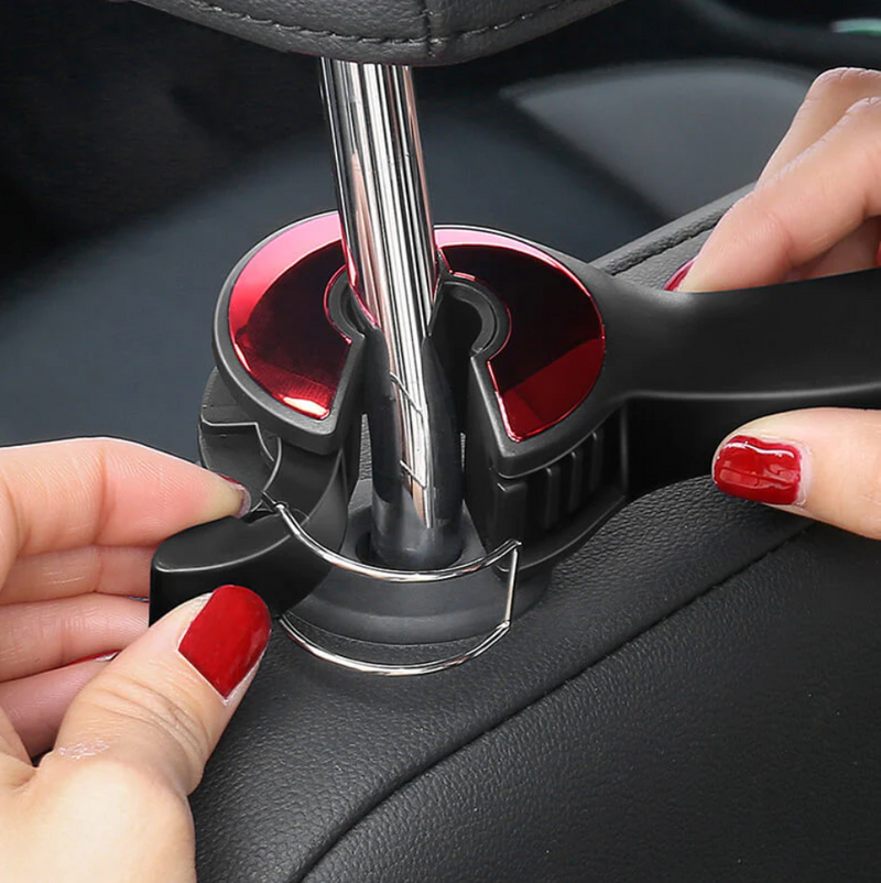 Crochet d'appui-tête 2 en 1 pour voiture (lot de 2)