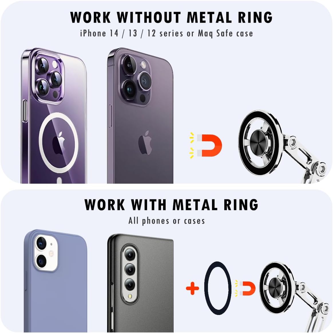 Support de téléphone de voiture magnétique Universal 360° PRO