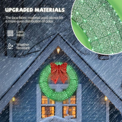 🎄 Pre-lit Large Christmas Wreath, Outdoor Christmas Wreath