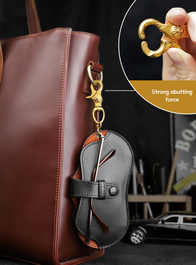 Étui à lunettes en cuir véritable fait main 