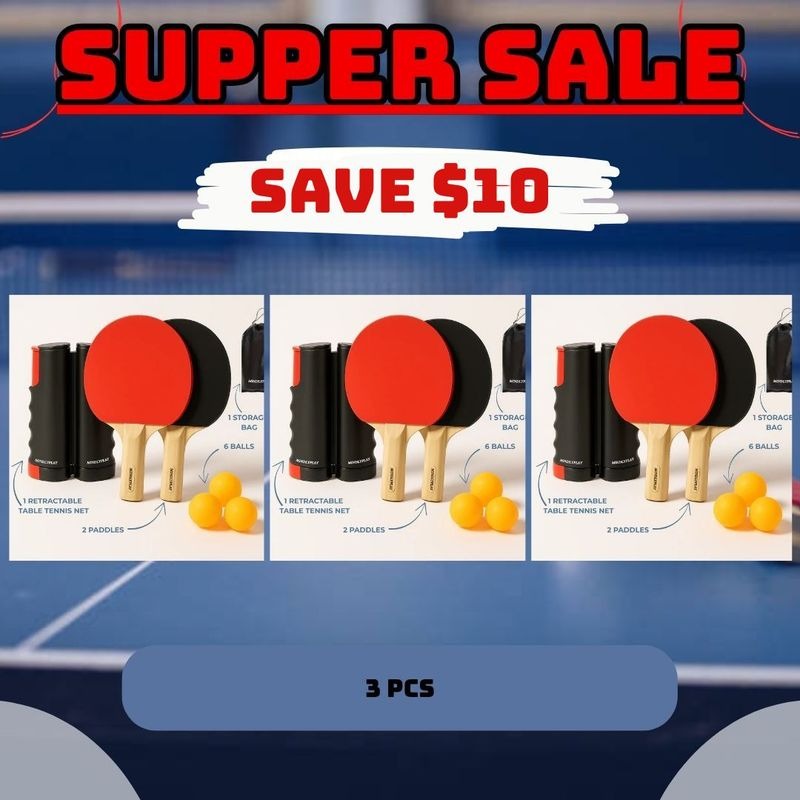 NetFlex All-in-One Table Tennis Set – Play Anytime, Anywhere